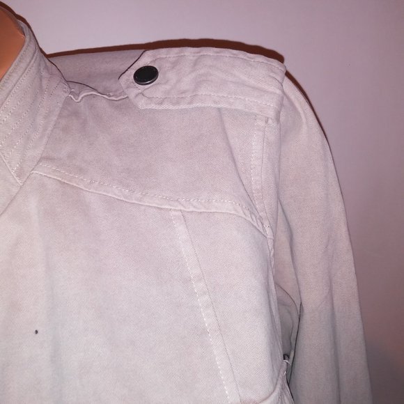 Torrid Utility Jacket Plus Size 2 2X Khaki Zip Up Military Solid Pockets Long Sl - Picture 5 of 14